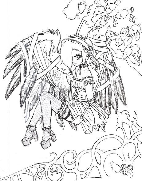 Goth Coloring Book
 Anime Fairy Coloring Pages For Adults Colorings