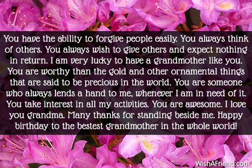Grandma Birthday Quote
 Birthday Wishes For Grandmother