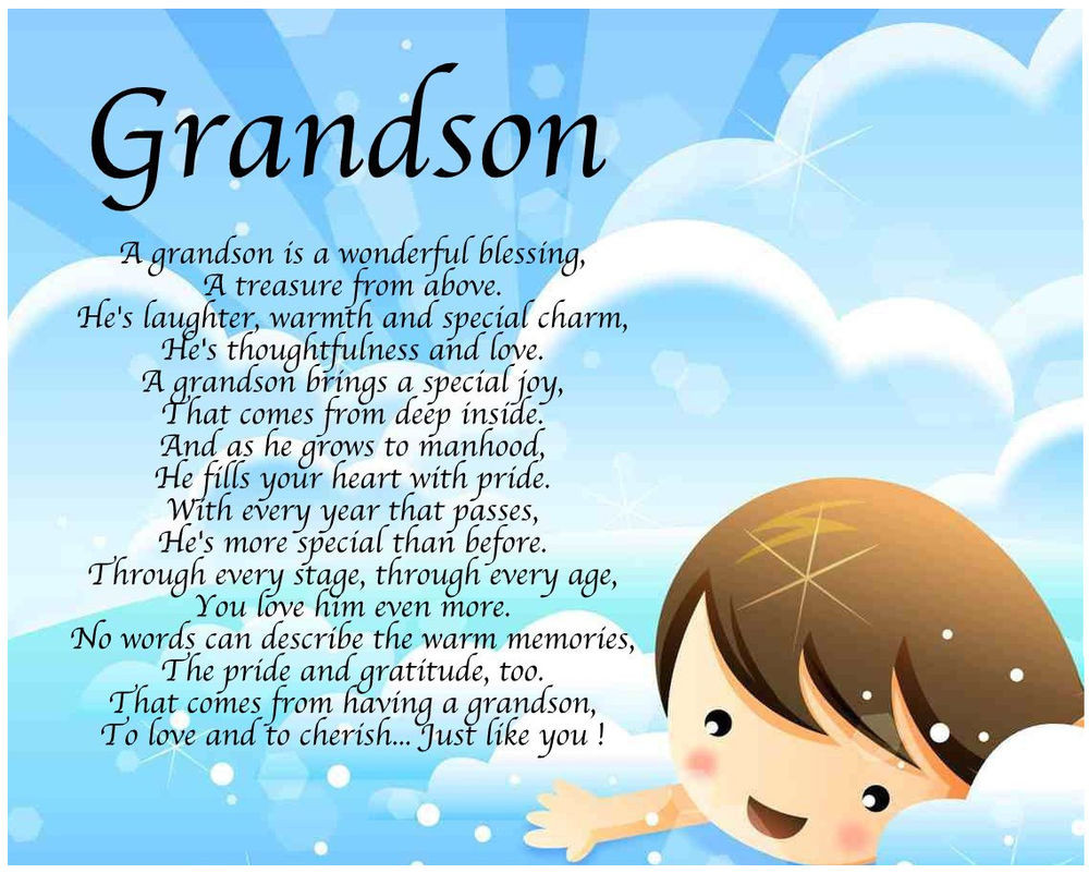Grandson Birthday Quote
 Personalised Grandson Poem Birthday Christmas Christening