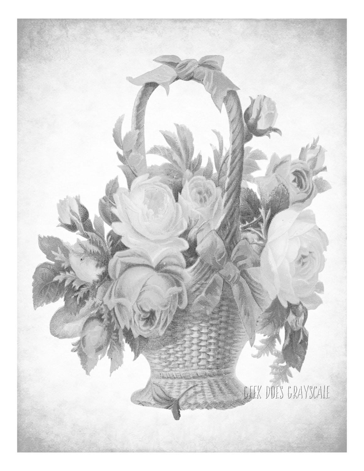 Grayscale Coloring Pages For Adults
 Flower Basket grayscale coloring page Adult coloring