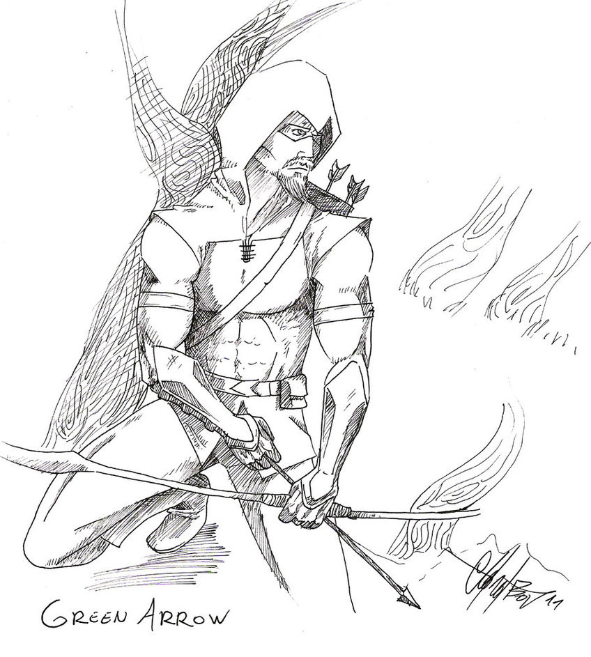 Green Arrow Coloring Pages
 Sketch Green Arrow Hood Coloring Pages Sketch Coloring Page