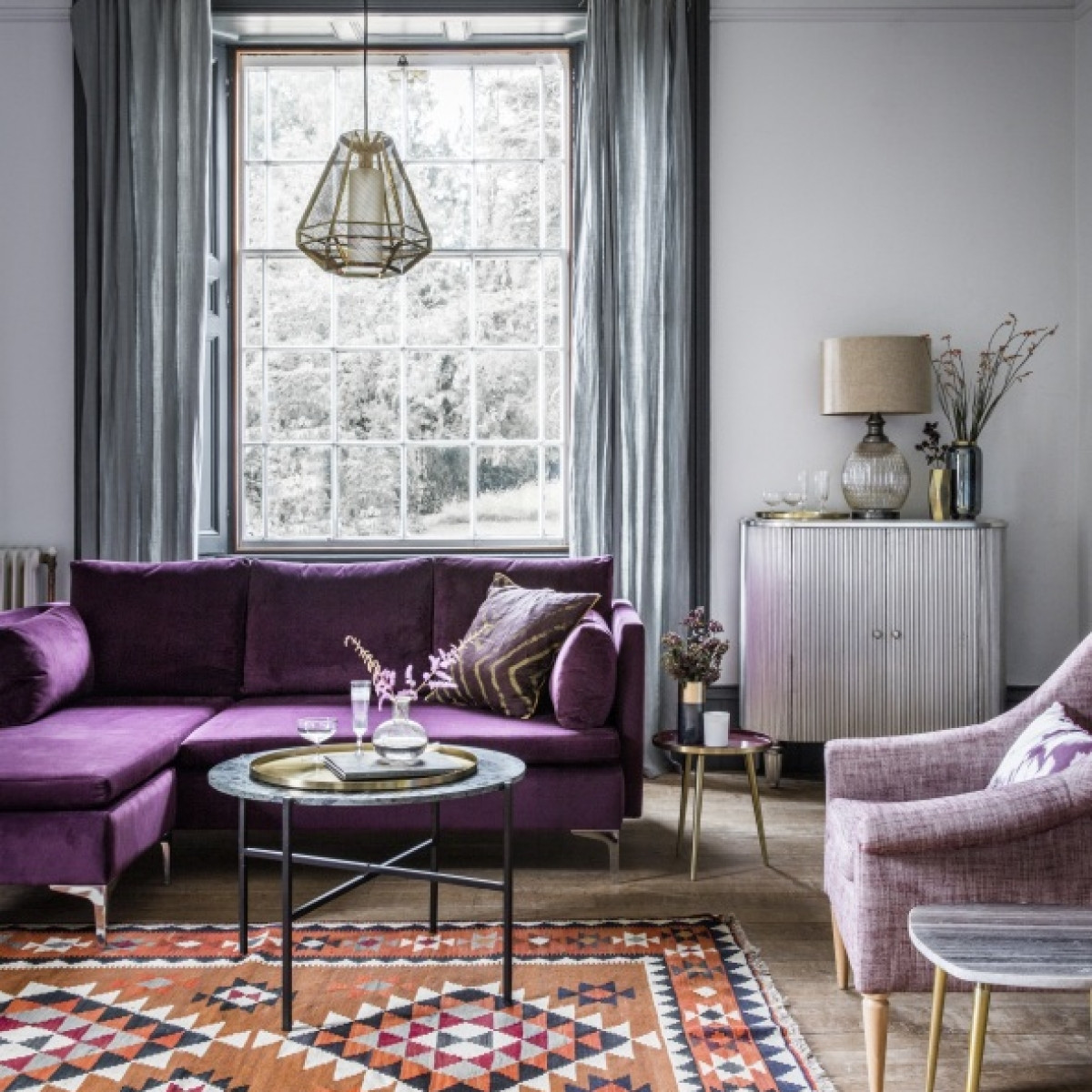 Best ideas about Grey Living Room
. Save or Pin Room Reveal Purple and grey living room – Sophie Robinson Now.