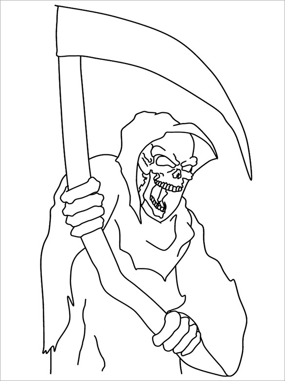 Grim Reaper Coloring Pages
 20 Halloween Coloring Pages PDF PNG