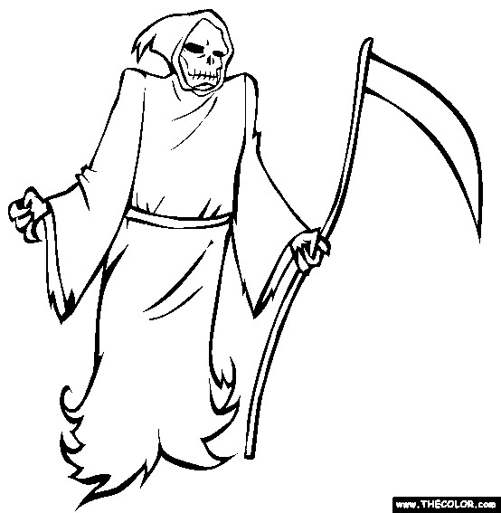 Grim Reaper Coloring Pages
 Halloween line Coloring Pages