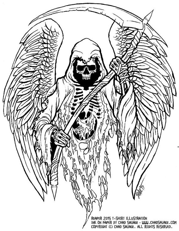 Grim Reaper Coloring Pages
 Grim Reaper Original Ink Drawing