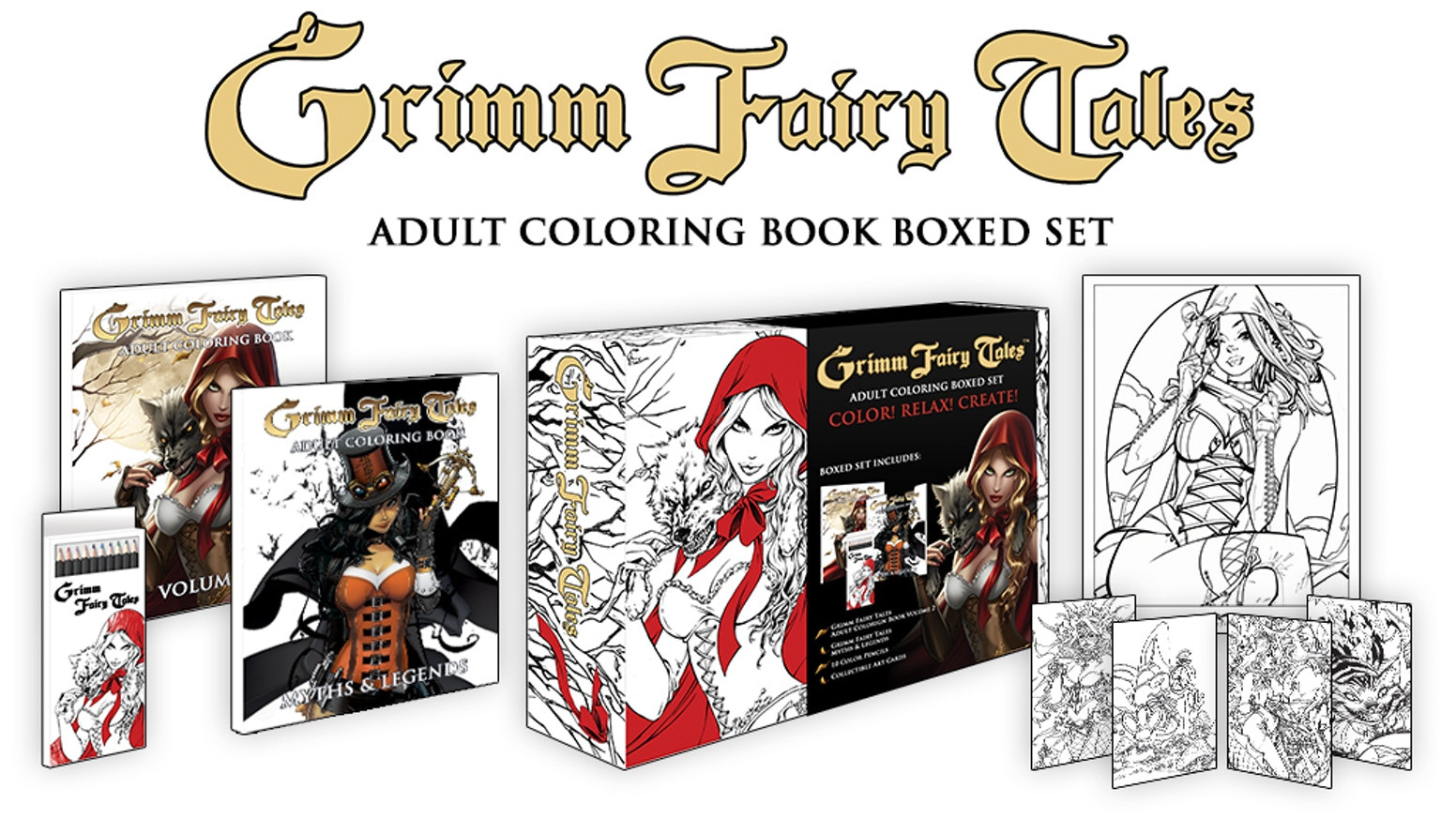 Grimm Fairy Tales Coloring Book Box Set
 Grimm Fairy Tales Coloring Book Boxed Set by Joe Brusha