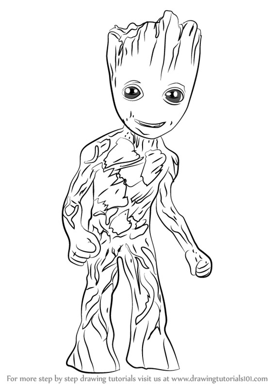 Groot Coloring Pages
 how to draw baby groot