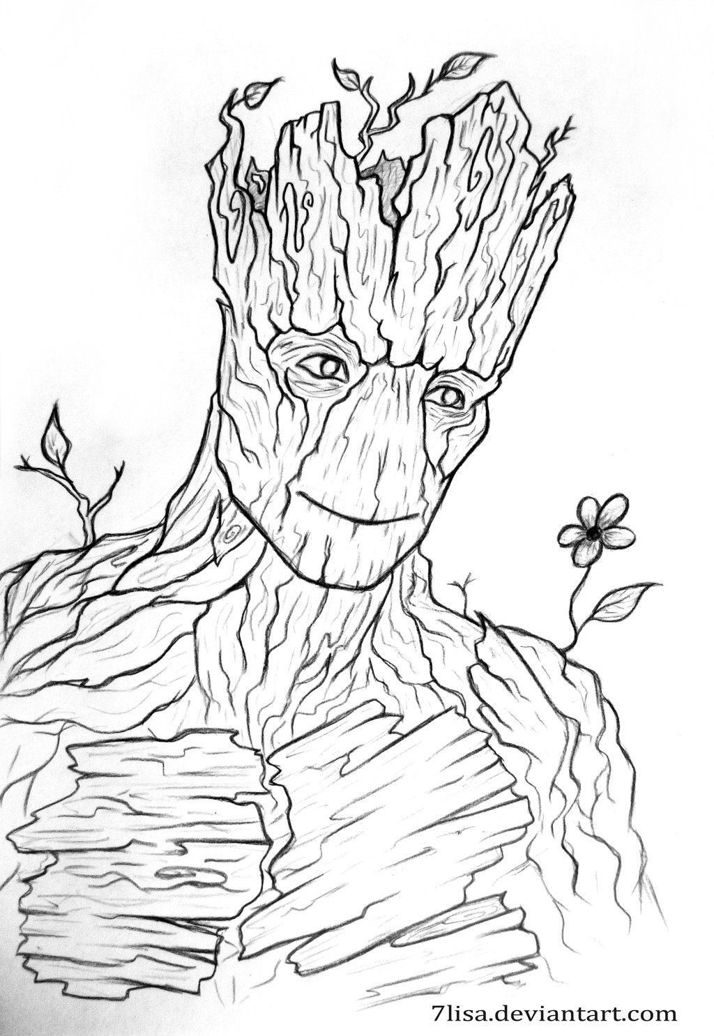 Groot Coloring Pages
 I am Groot by 7Lisa on DeviantArt