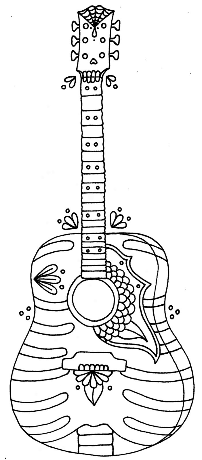 Guitar Coloring Pages For Adults
 Yucca Flats N M Wenchkin s Coloring Pages Skele Guitar