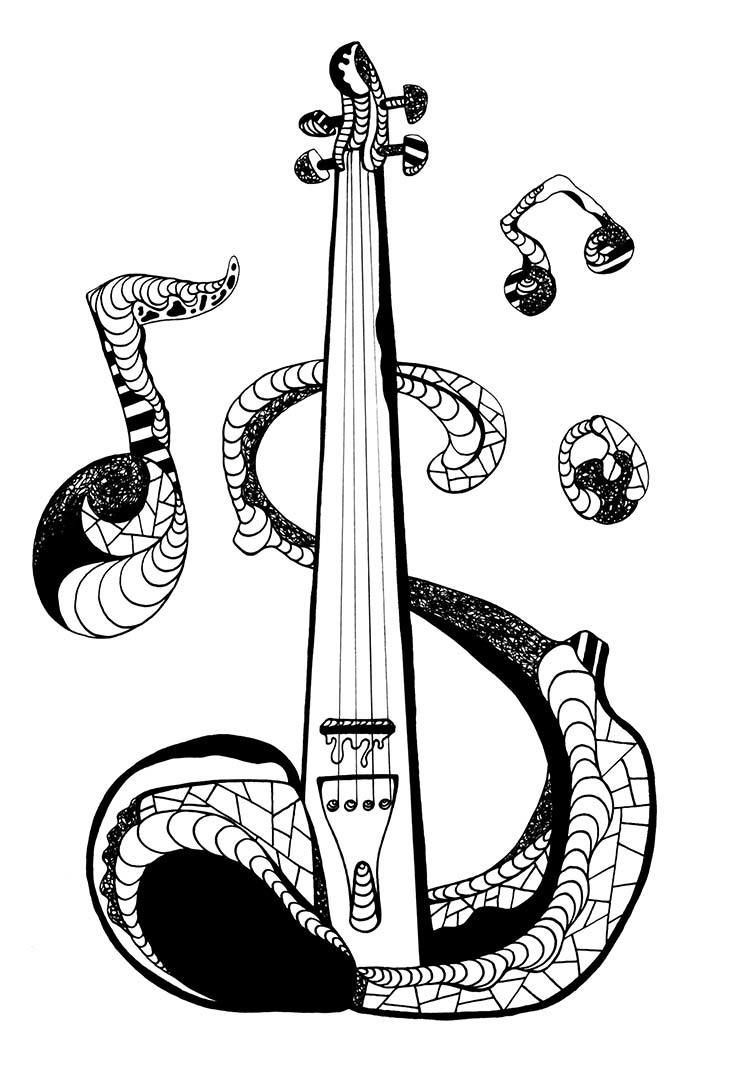 Guitar Coloring Pages For Adults
 Best 330 Music Coloring Pages for Adults ideas on