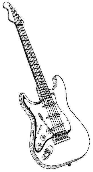 Guitar Coloring Pages For Adults
 Guitar Coloring Page