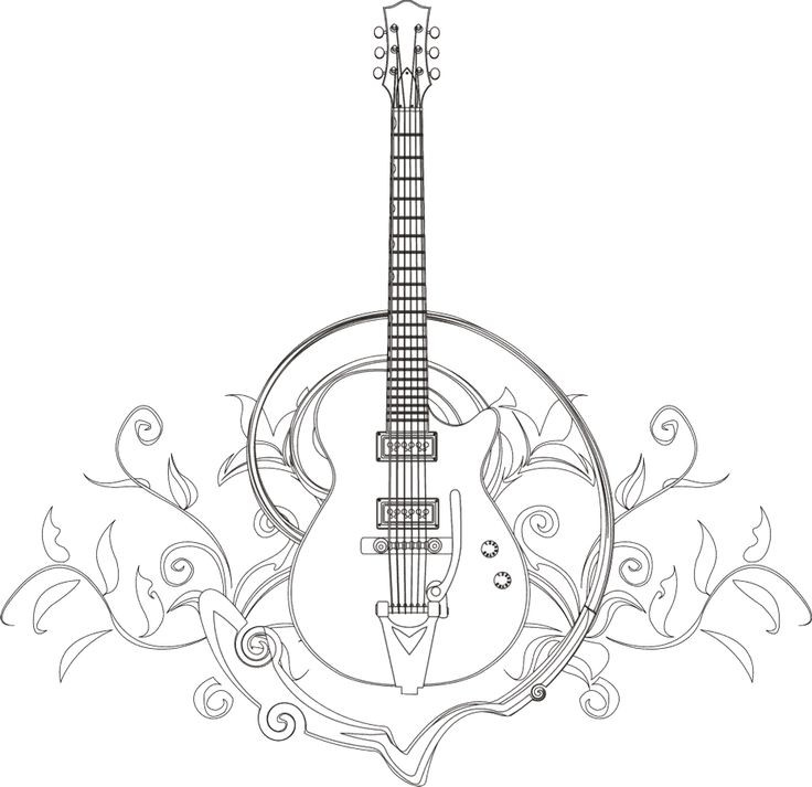 Guitar Coloring Pages For Adults
 Guitar coloring page I Blanco Designs