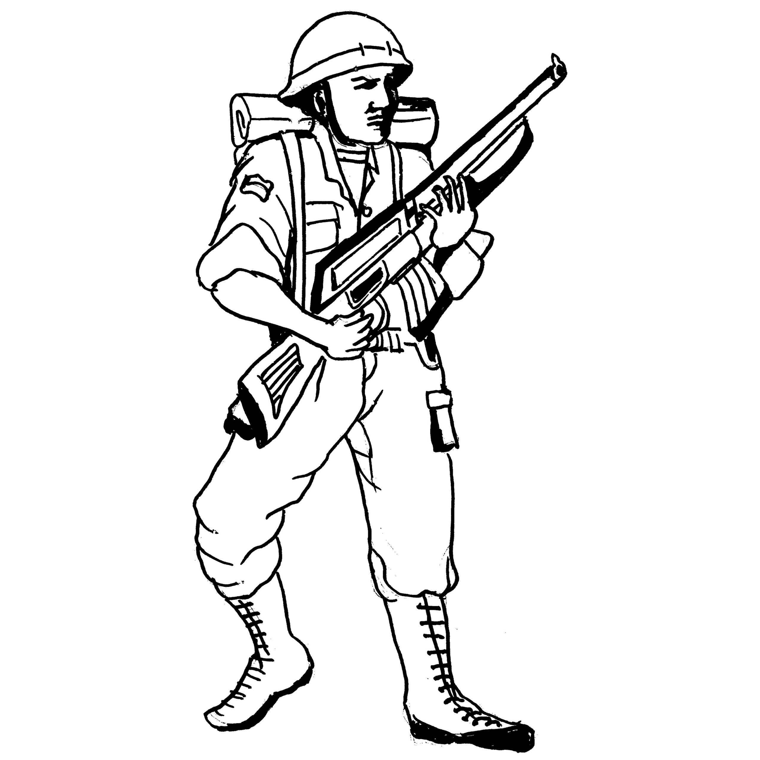 Gun People Coloring Sheets For Boys
 Machine Gun Coloring Pages ClipArt Best