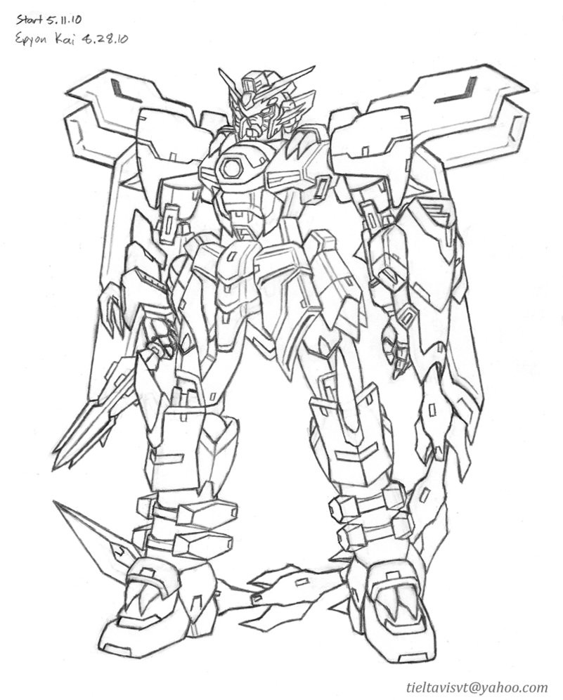 Gundam Coloring Pages
 Gundam Epyon Kai lineart by Seraphiczero on DeviantArt