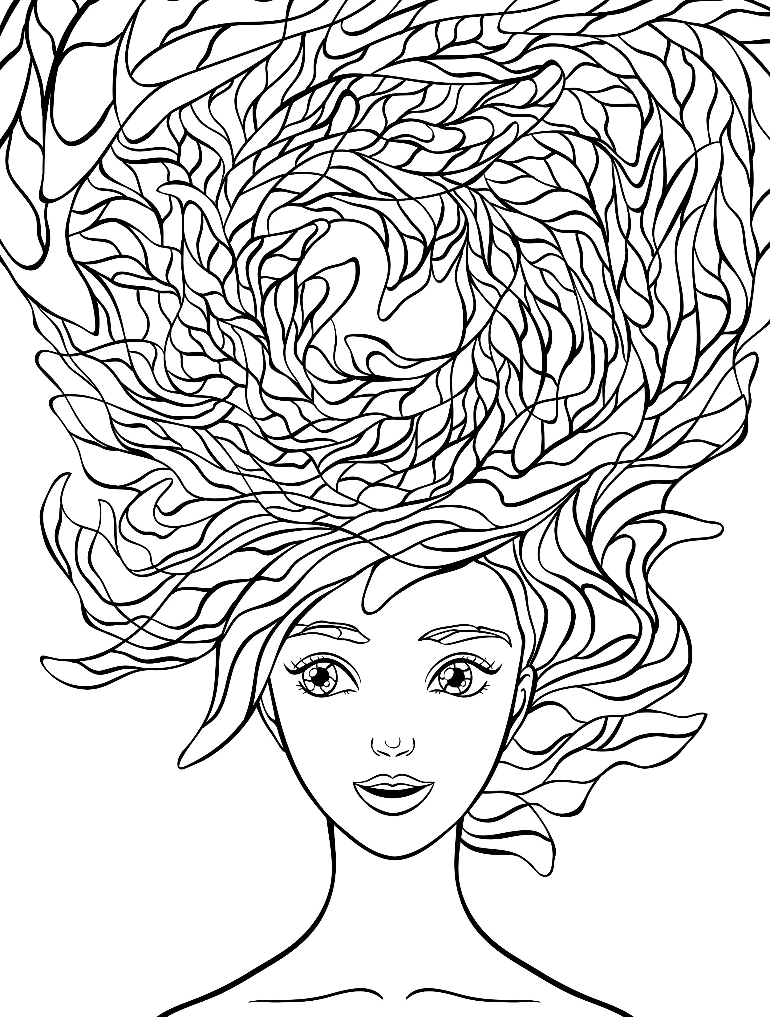 Hair Coloring Book
 10 Crazy Hair Adult Coloring Pages Page 2 of 12 Nerdy