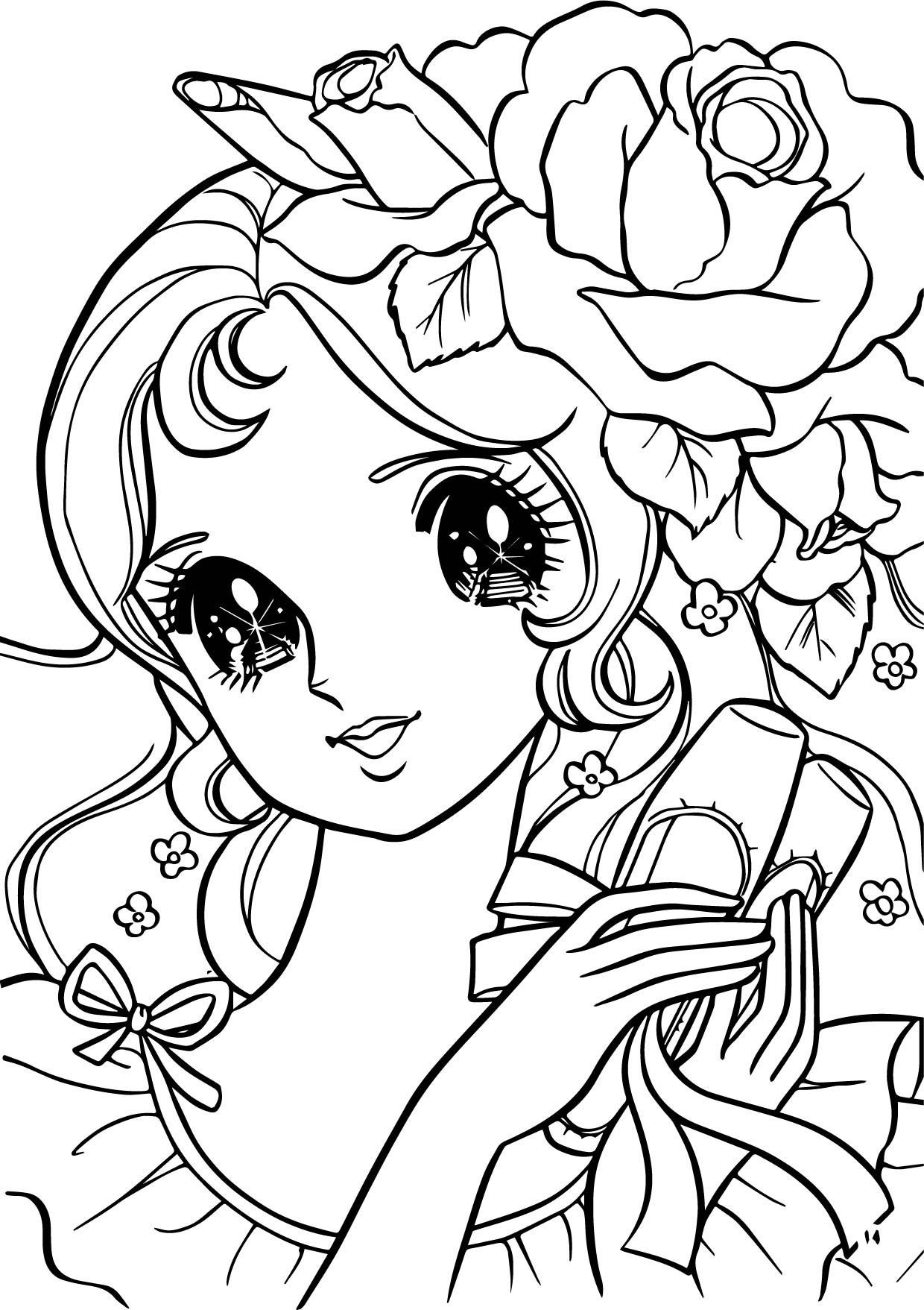 Hair Coloring Book
 Aeromachia Girl Flower Hair Coloring Pages