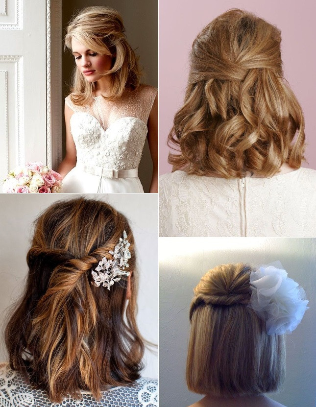 Half Up Half Down Wedding Hairstyles For Bridesmaids
 9 Short Wedding Hairstyles For Brides With Short Hair