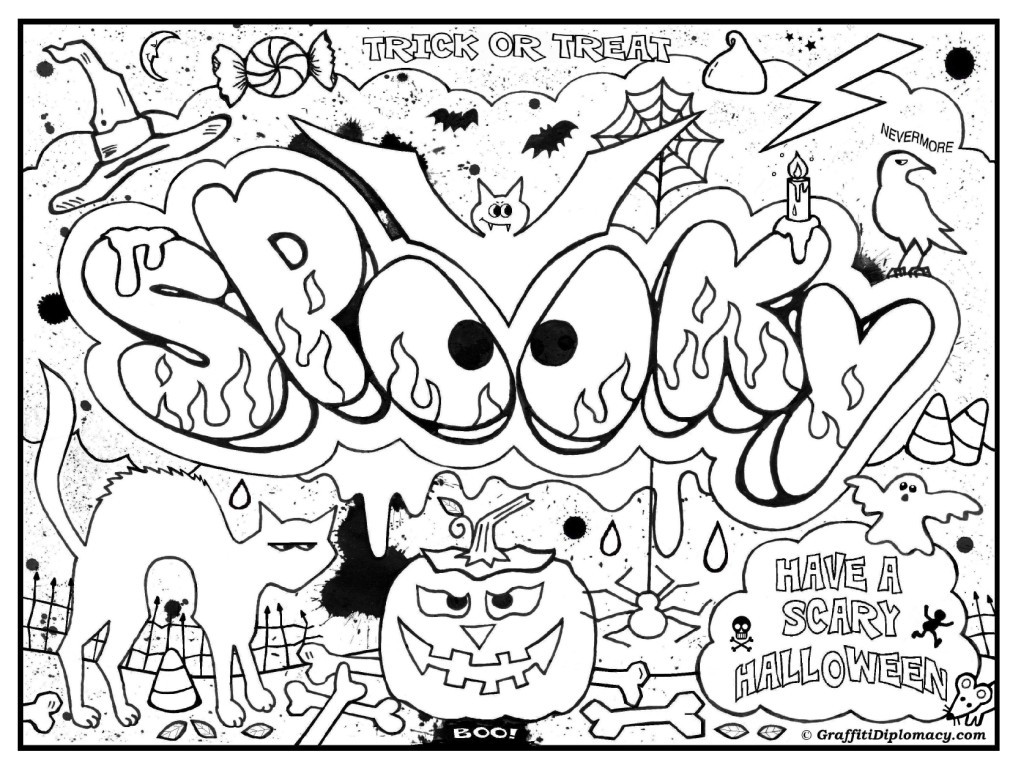 Halloweeen Coloring Pages For Teens
 Graffiti Diplomacy Store
