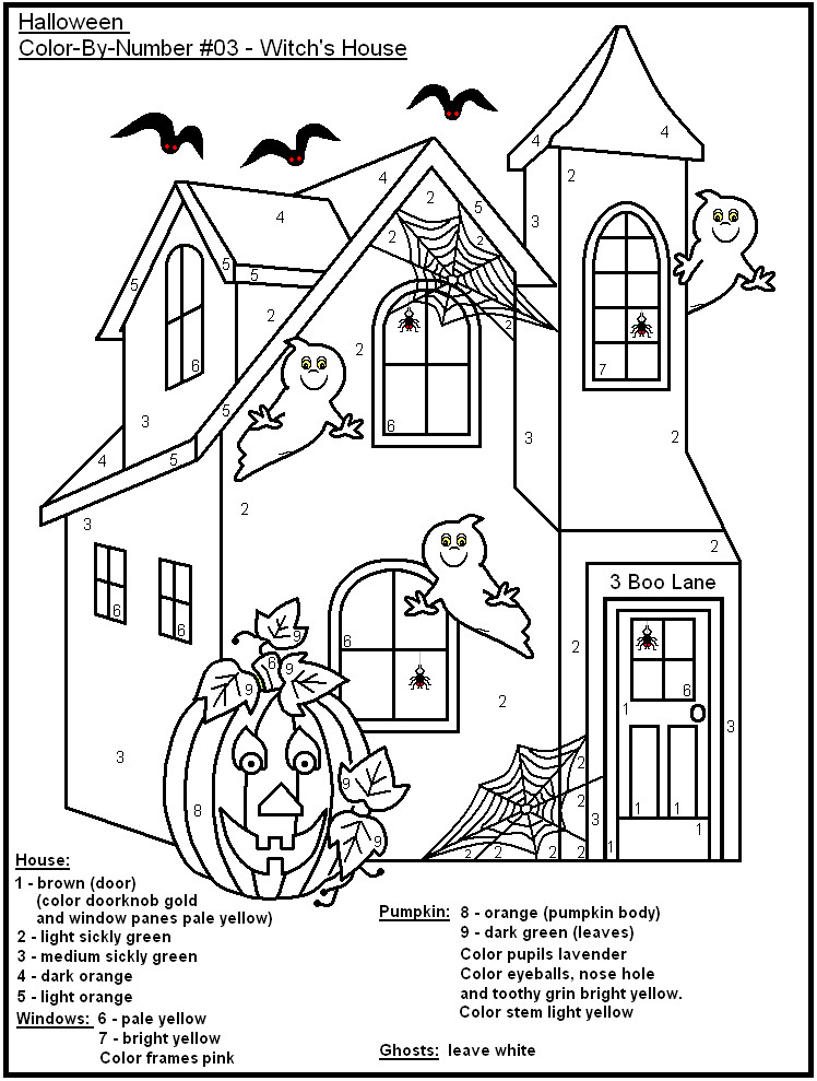 Halloween Coloring By Number Pages
 8 Best of Halloween Color By Number Printables