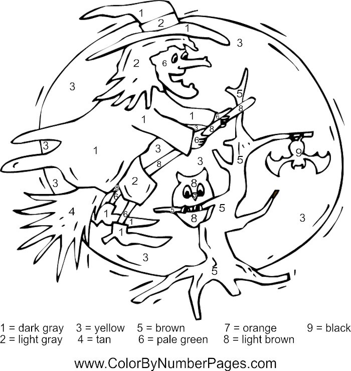 Halloween Coloring By Number Pages
 Printable Color By Number Coloring Pages AZ Coloring Pages