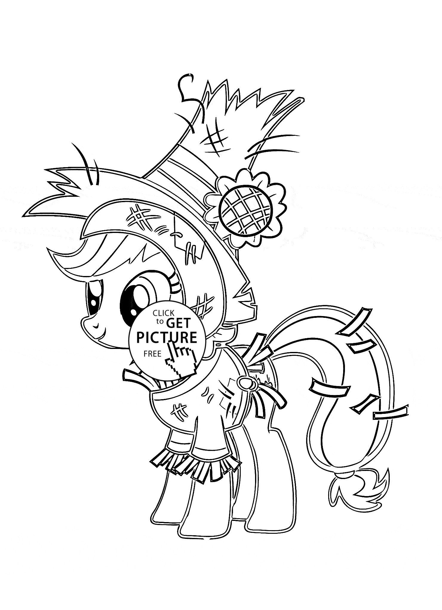 Halloween Coloring Pages For Girls
 My little pony Funny Applejack Pony Halloween coloring