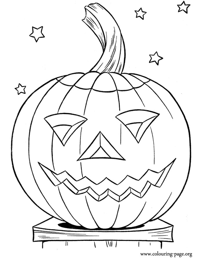 Halloween Pumpkins Coloring Pages
 Halloween Halloween pumpkin and some stars coloring page