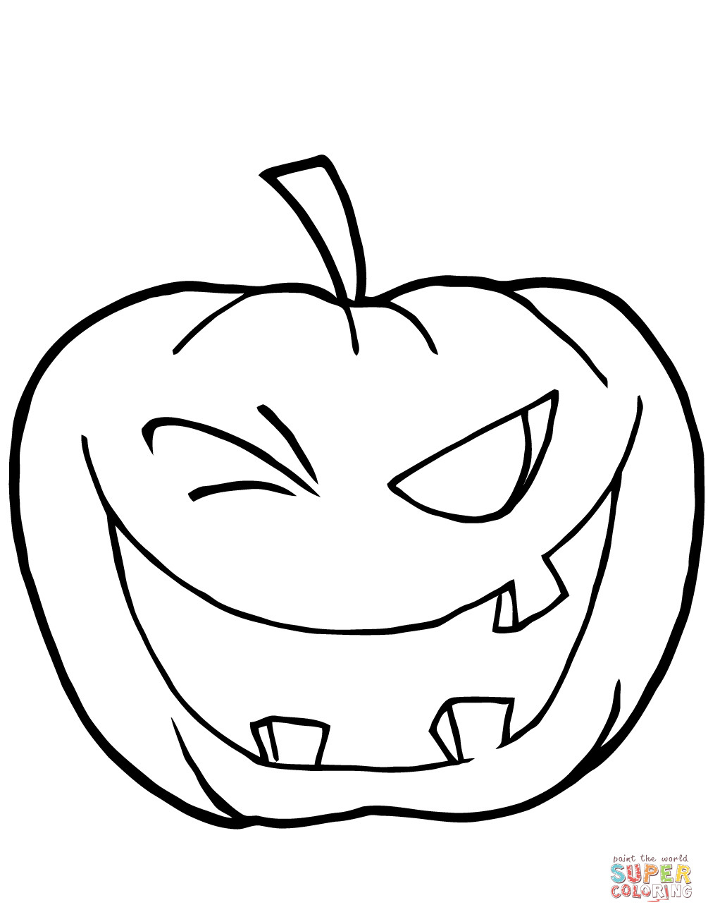 Halloween Pumpkins Coloring Pages
 Halloween Pumpkin Winking coloring page