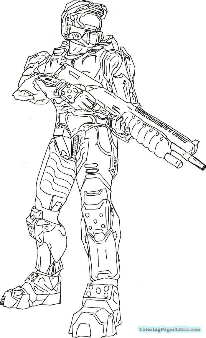 Halo Master Chief Coloring Sheets For Kids
 Halo Elite Coloring Pages