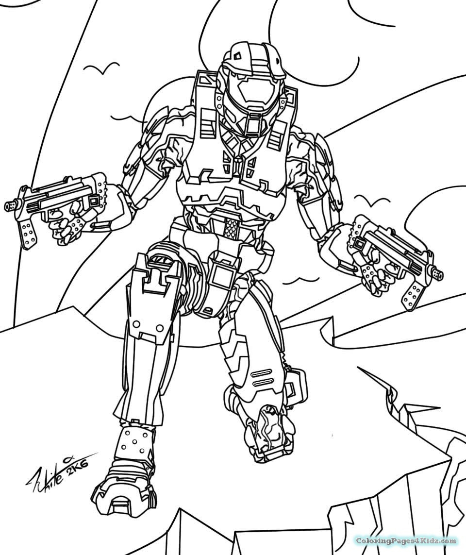 Halo Master Chief Coloring Sheets For Kids
 Halo 4 Coloring Pages