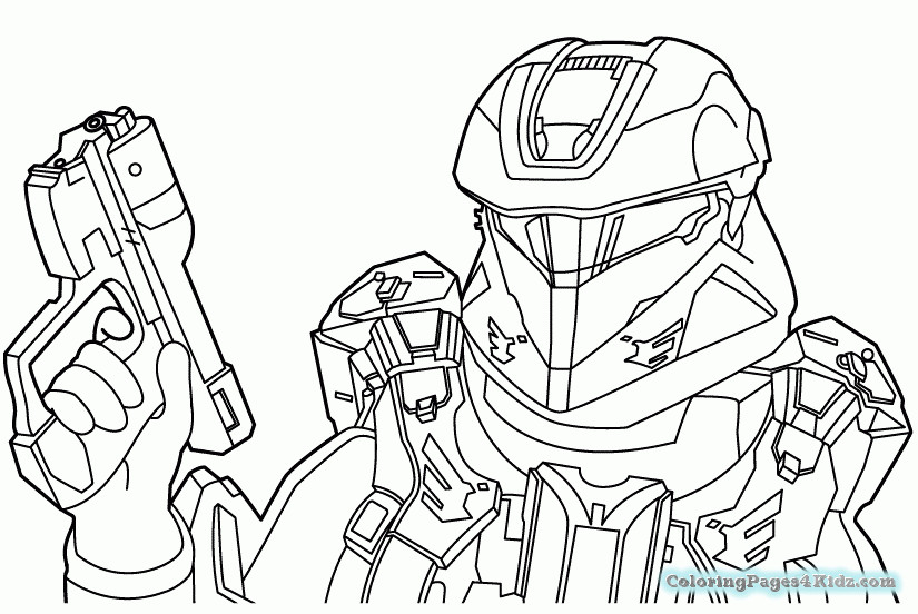 Halo Master Chief Coloring Sheets For Kids
 Halo Coloring Pages