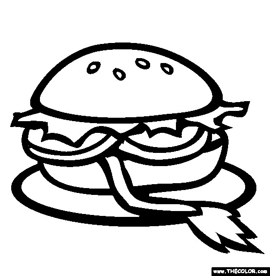 Hamburger Coloring Pages
 Coloring Pages for Kids Burger Coloring Pages
