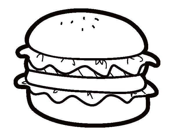 Hamburger Coloring Pages
 Hamburger with lettuce coloring page Coloringcrew