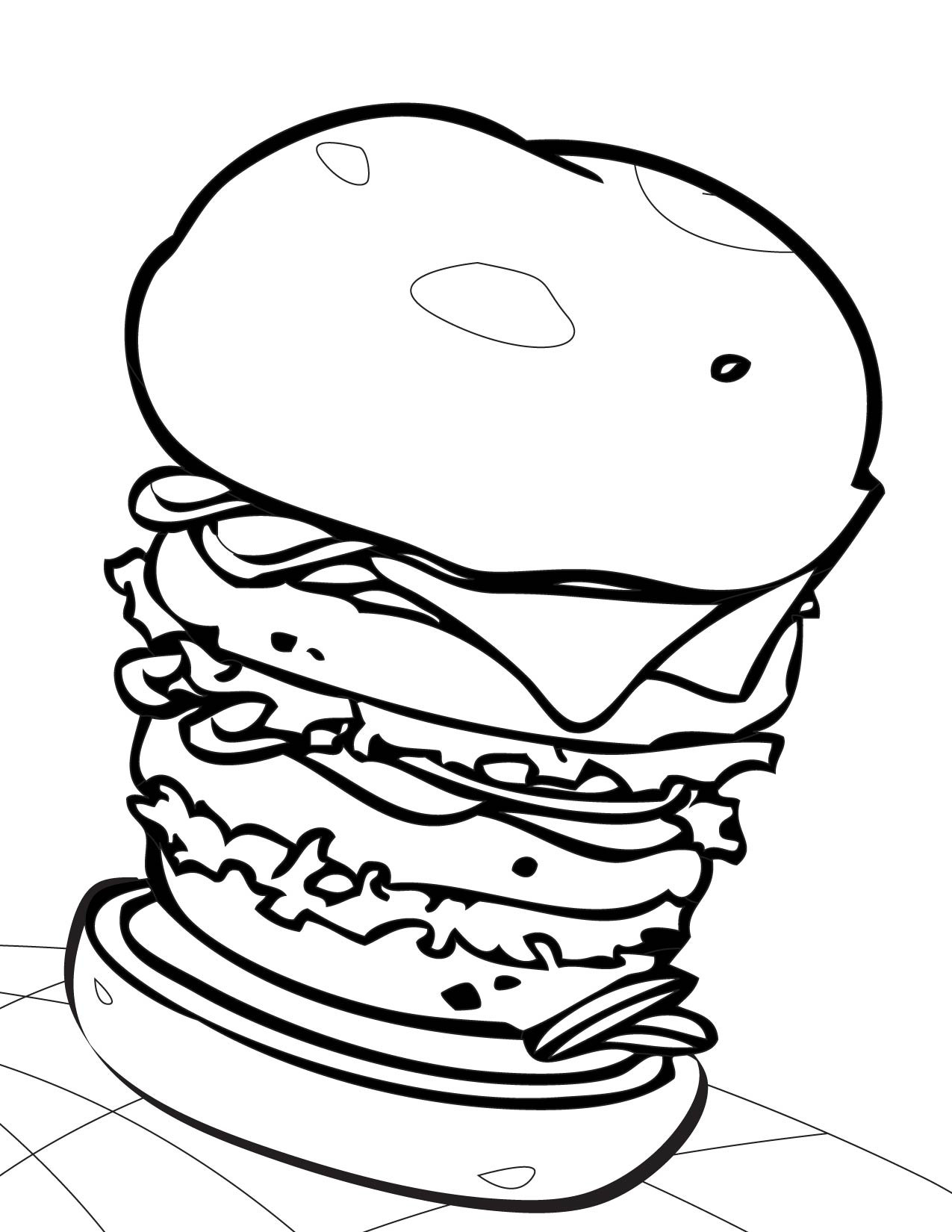 Hamburger Coloring Pages
 Hamburger Sheet Coloring Pages