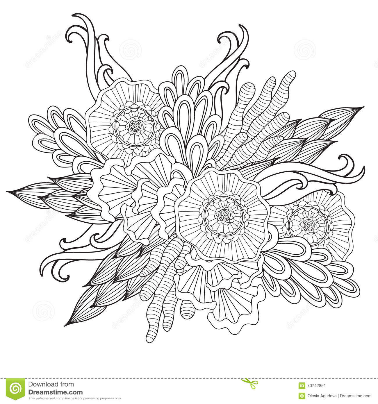 Hand Drawn Coloring Pages
 Hand Drawn Artistic Ethnic Ornamental Patterned Floral