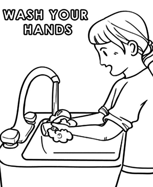 Handwashing Coloring Pages
 washing hands coloring pages
