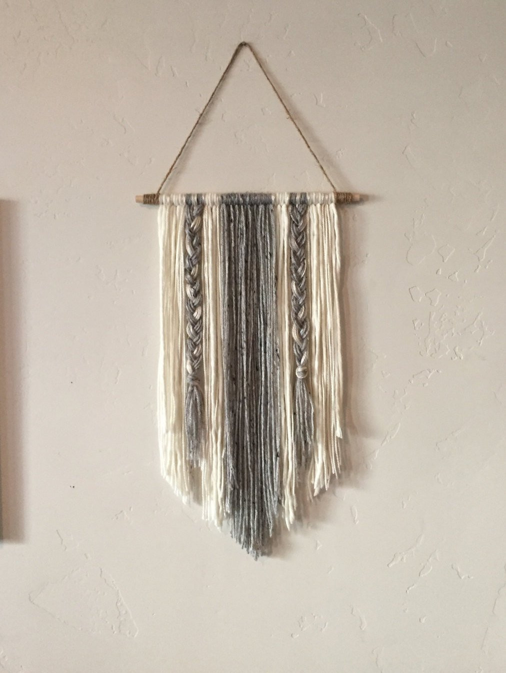 Best ideas about Hanging Wall Art
. Save or Pin Modern Yarn Wall Hanging Gray and Ivory Now.