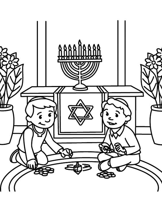 Hanukkah Coloring Pages Printable
 Free Printable Hanukkah Coloring Pages for Kids Best