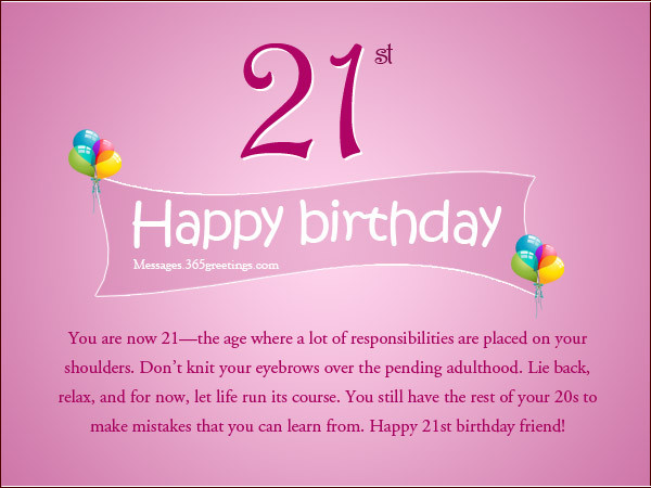 Best ideas about Happy 21st Birthday Quotes
. Save or Pin 21st Birthday Wishes Messages and Greetings Now.