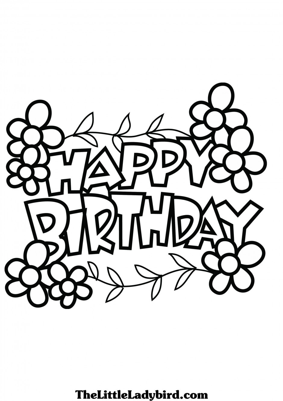 Happy Birthday Coloring Pages For Teens
 Happy Birthday Black And White