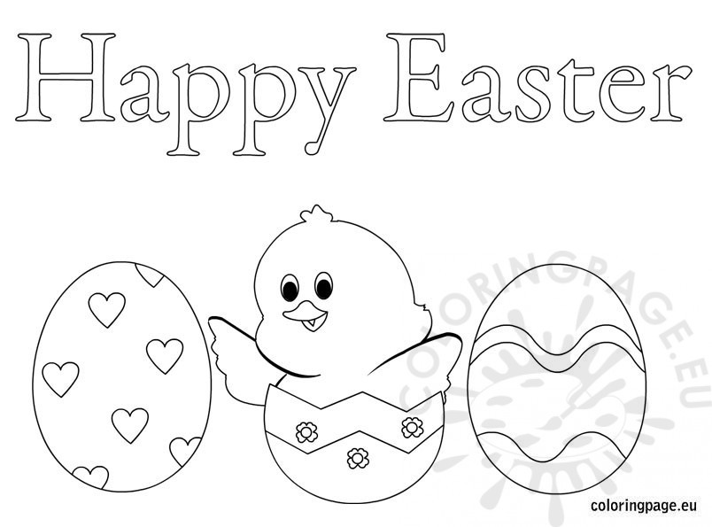 Happy Easter Coloring Pages
 Happy Easter eggs