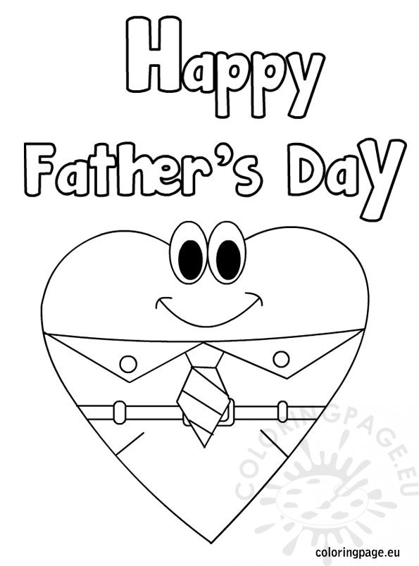 Happy Fathers Day Coloring Pages Printable
 Happy Father s Day Heart coloring page