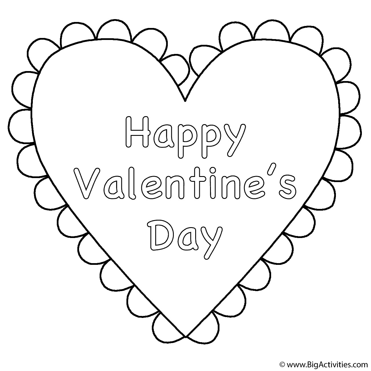 Happy Valentines Day Coloring Pages
 Heart Happy Valentine s Day Coloring Page Valentine s