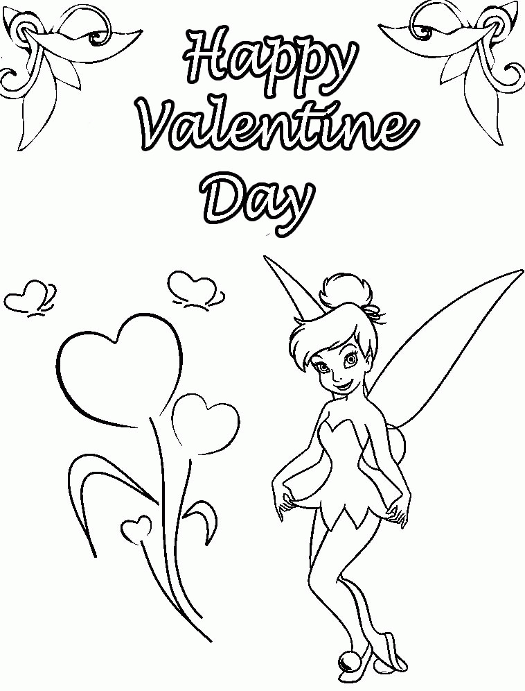 Happy Valentines Day Coloring Pages
 Tinker Bell Happy Valentines Day Coloring Pages