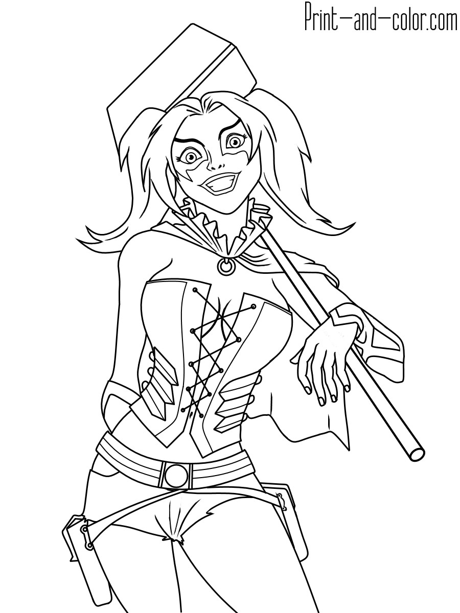 Harley Quinn Coloring Sheets For Girls
 Harley Quinn coloring pages