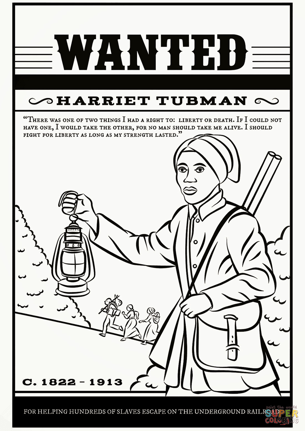 Harriet Tubman Free Coloring Sheets
 Harriet Tubman coloring page