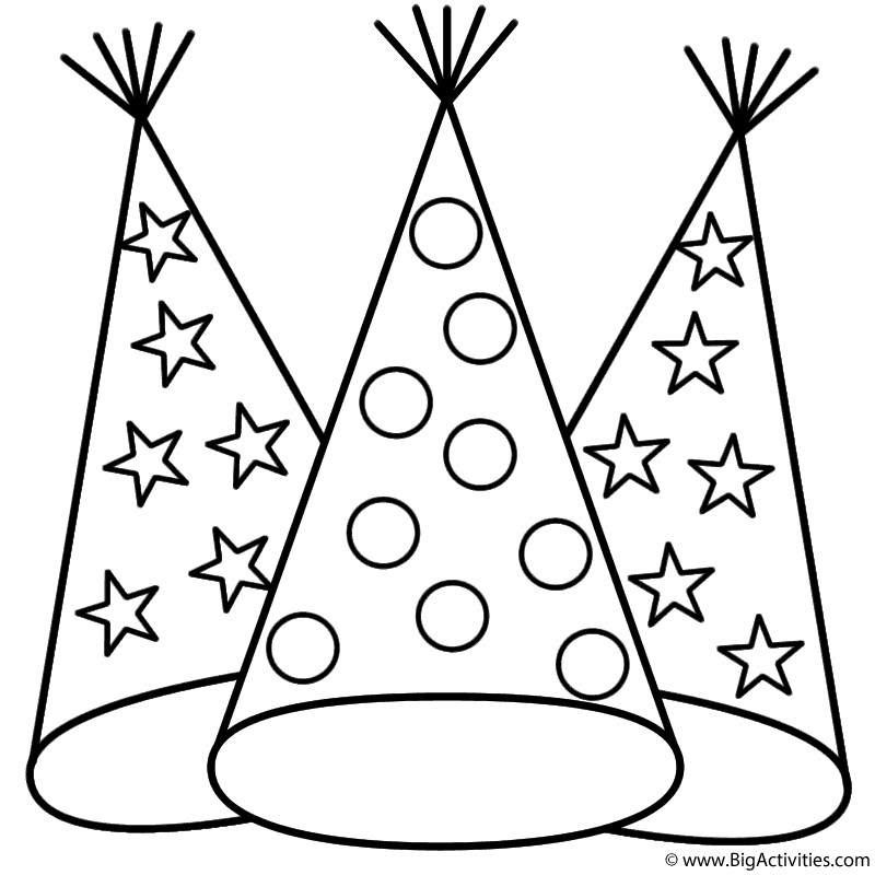 Hats Coloring Pages
 Party Hats Coloring Page Canada Day