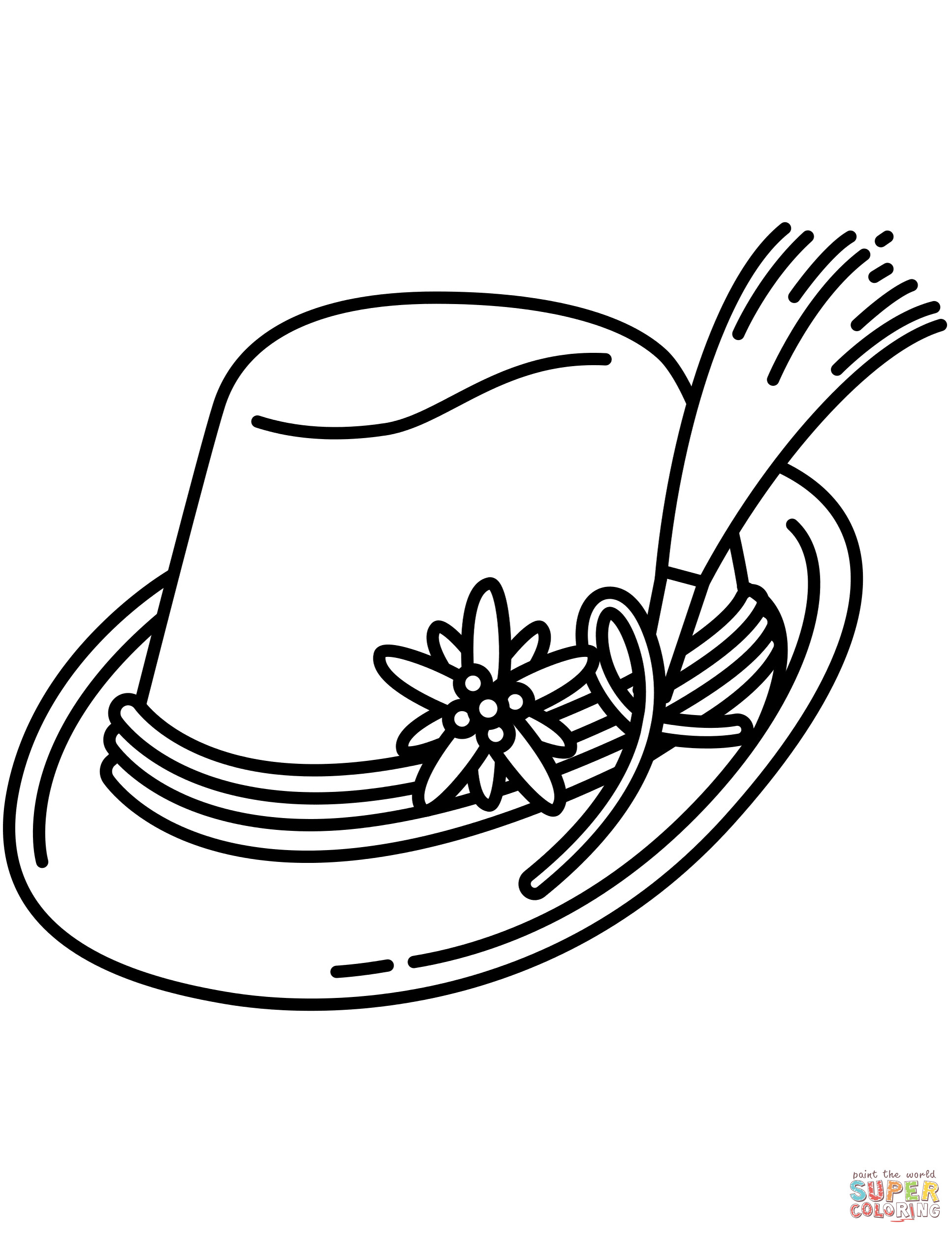 Hats Coloring Pages
 Bavarian Hat coloring page