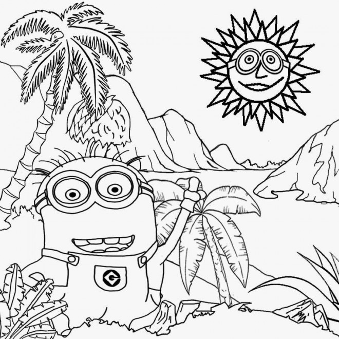 Hawaiian Coloring Pages For Teens
 Coloriage Minion Kévin dans La Nature dessin gratuit à