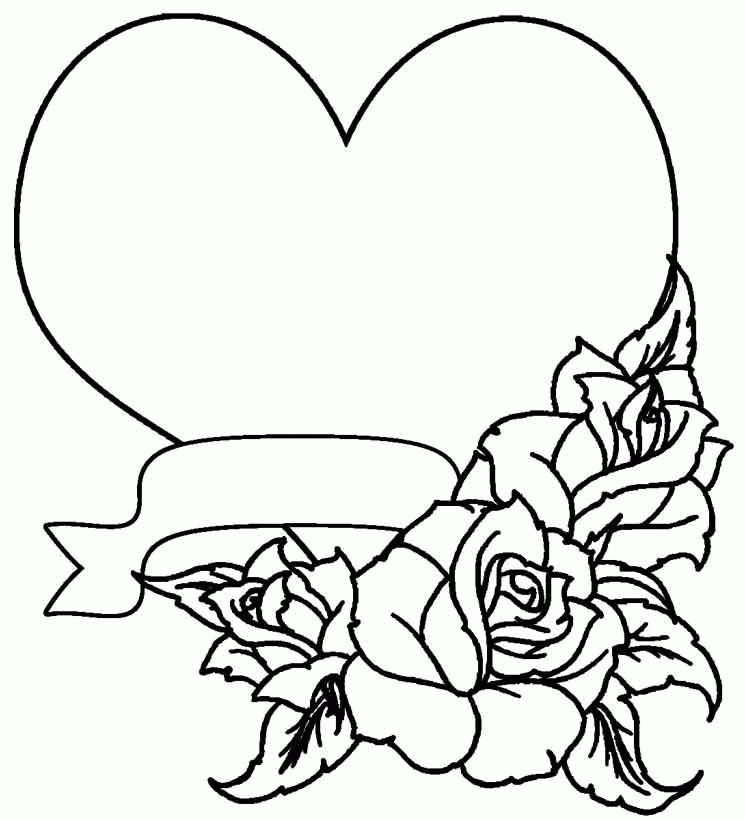 Heart With Roses Coloring Pages For Teens
 Free Adult Printable Coloring Pages Roses Heart Coloring