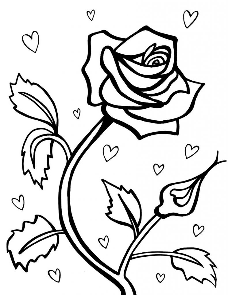 Heart With Roses Coloring Pages For Teens
 Free Printable Roses Coloring Pages For Kids